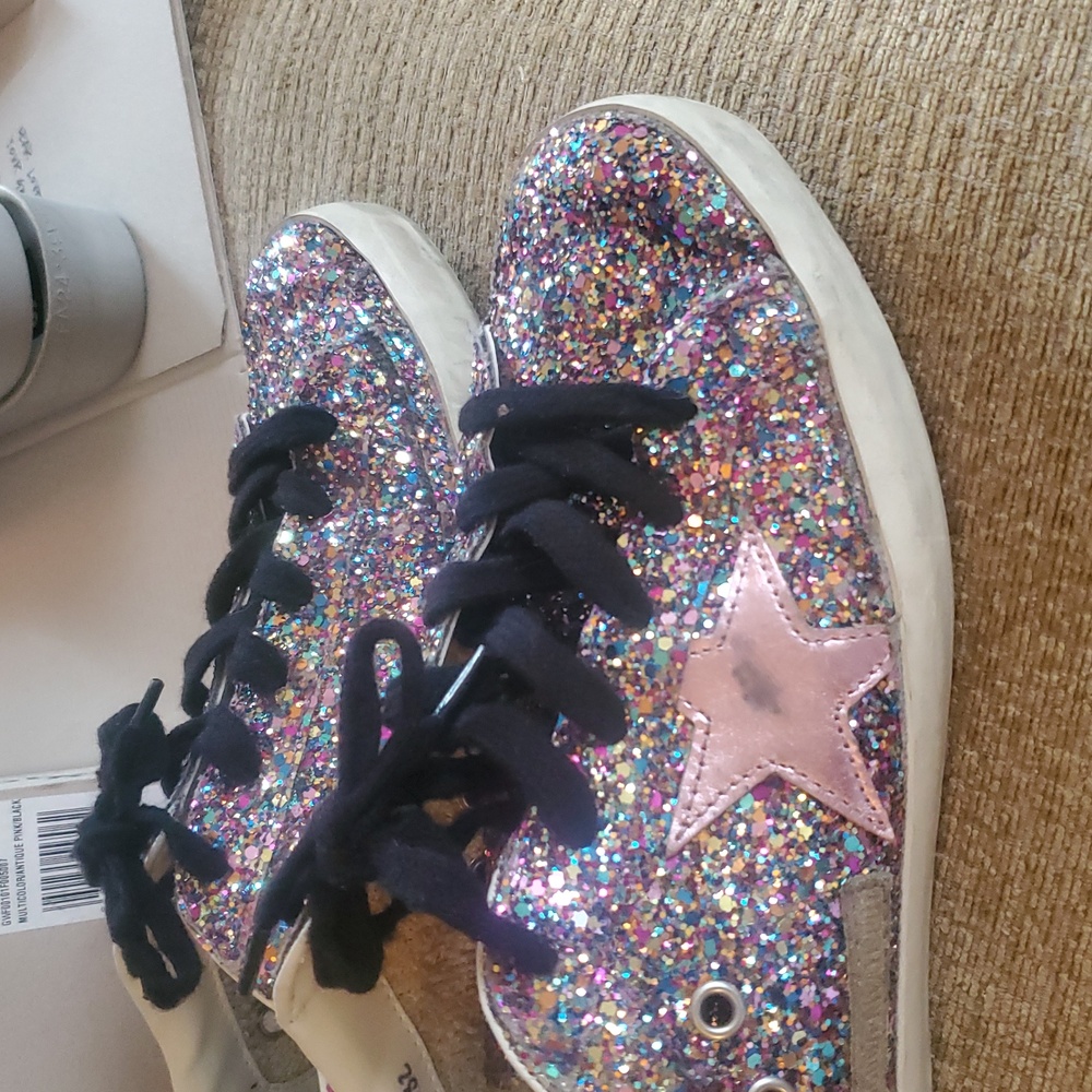 Sparkly Multicolor GOLDEN Goose Sequin Sneakers - Picture 12 of 13